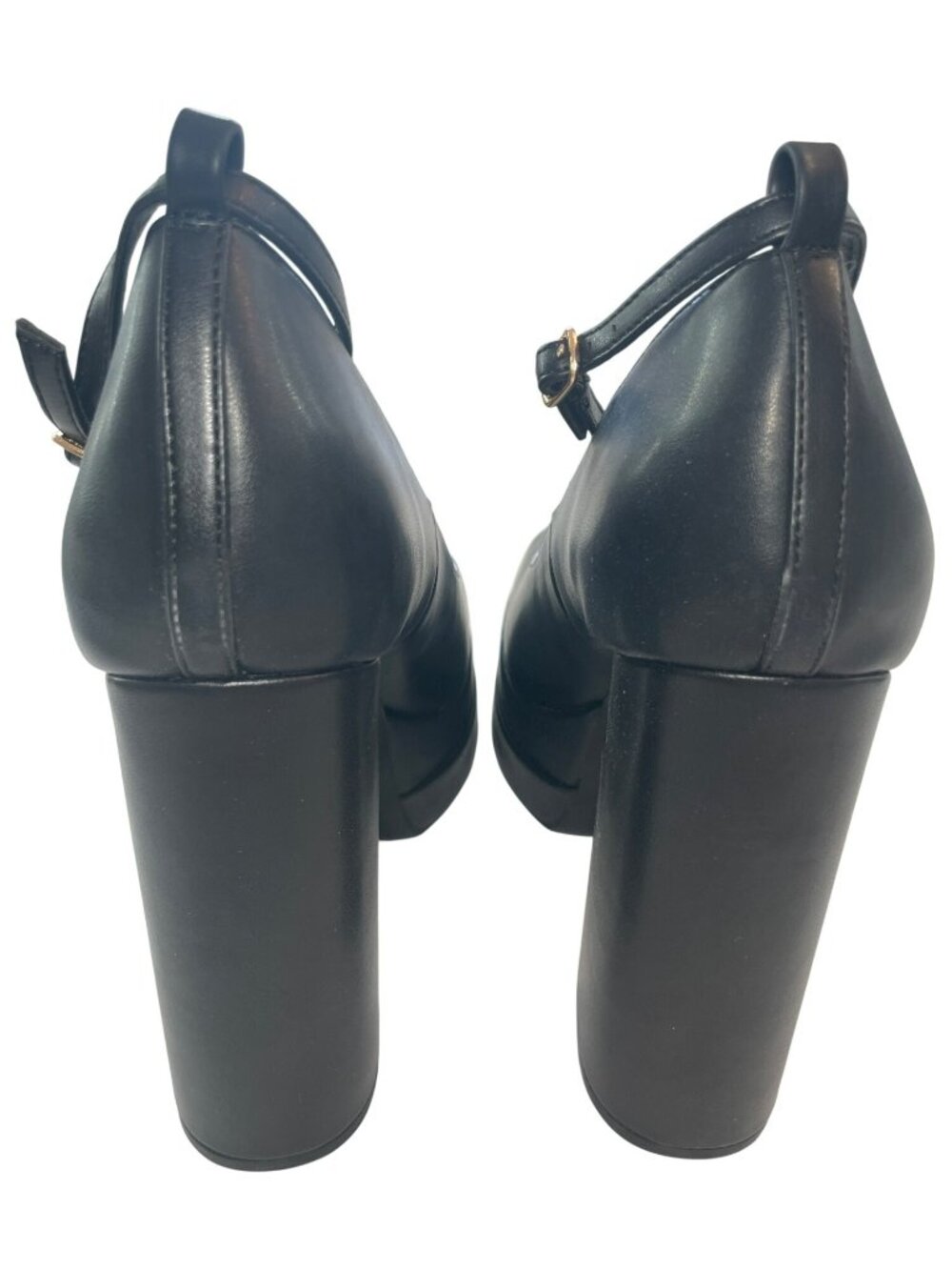 Dream Pairs Black Platform Block Heels Ankle Strap Blocky Women's Size US 11 NIB - Picture 4 of 12